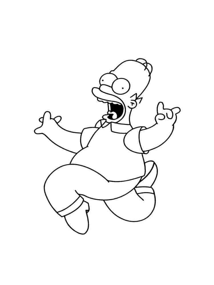 Scared Homer Simpsons Coloring Page