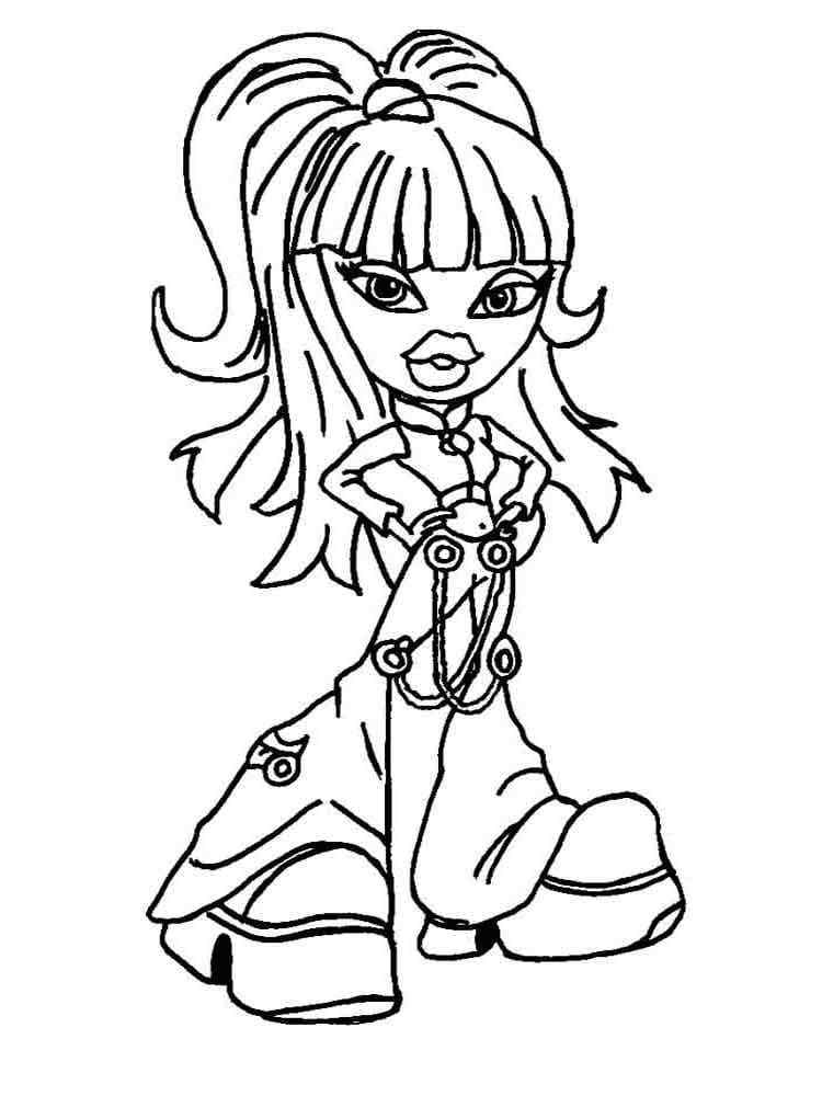 Stylish Babe With Chains Jade Coloring Page