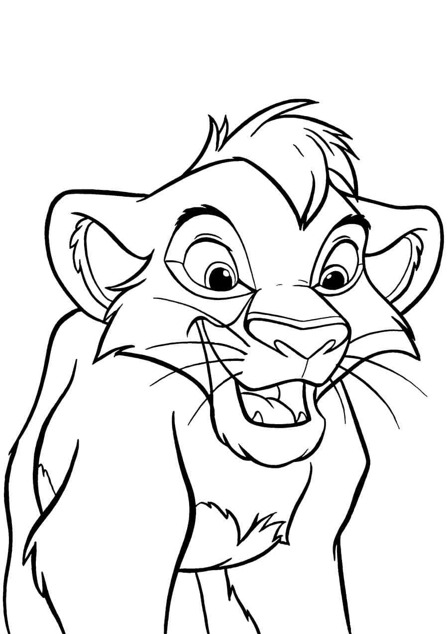 Surprised Little Lion Cub Kion Coloring Page