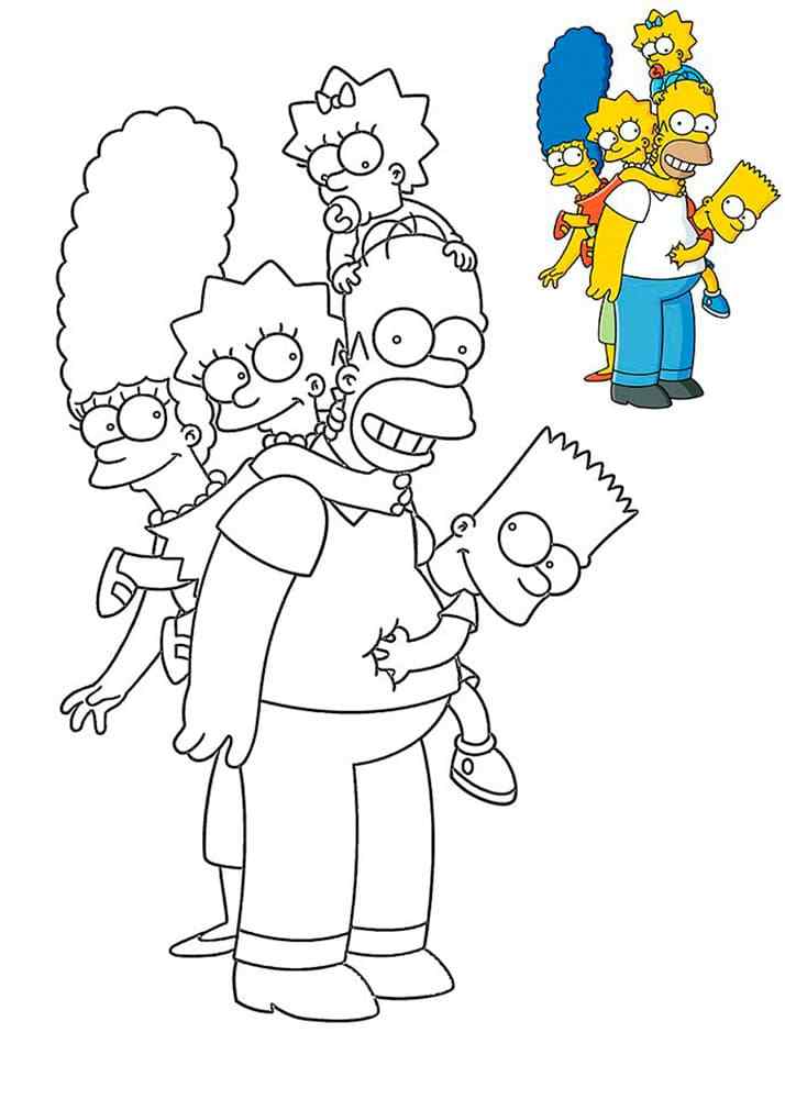 The New Simpsons For Kids Coloring Page