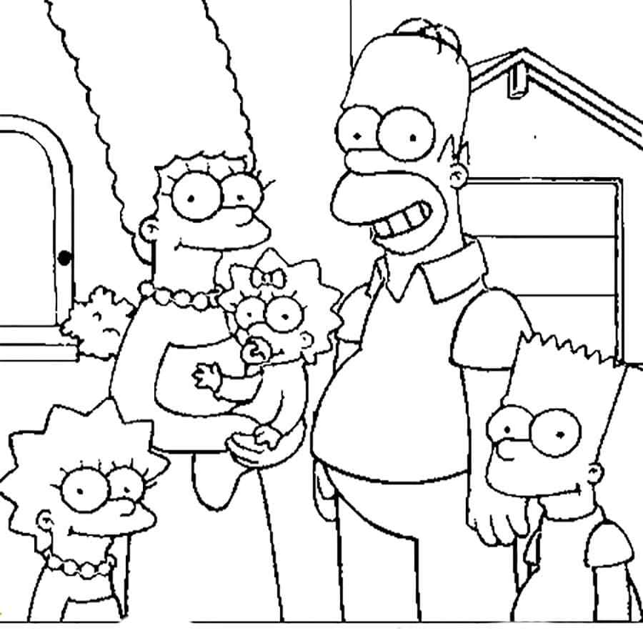 The Simpsons From Springfield Coloring Page