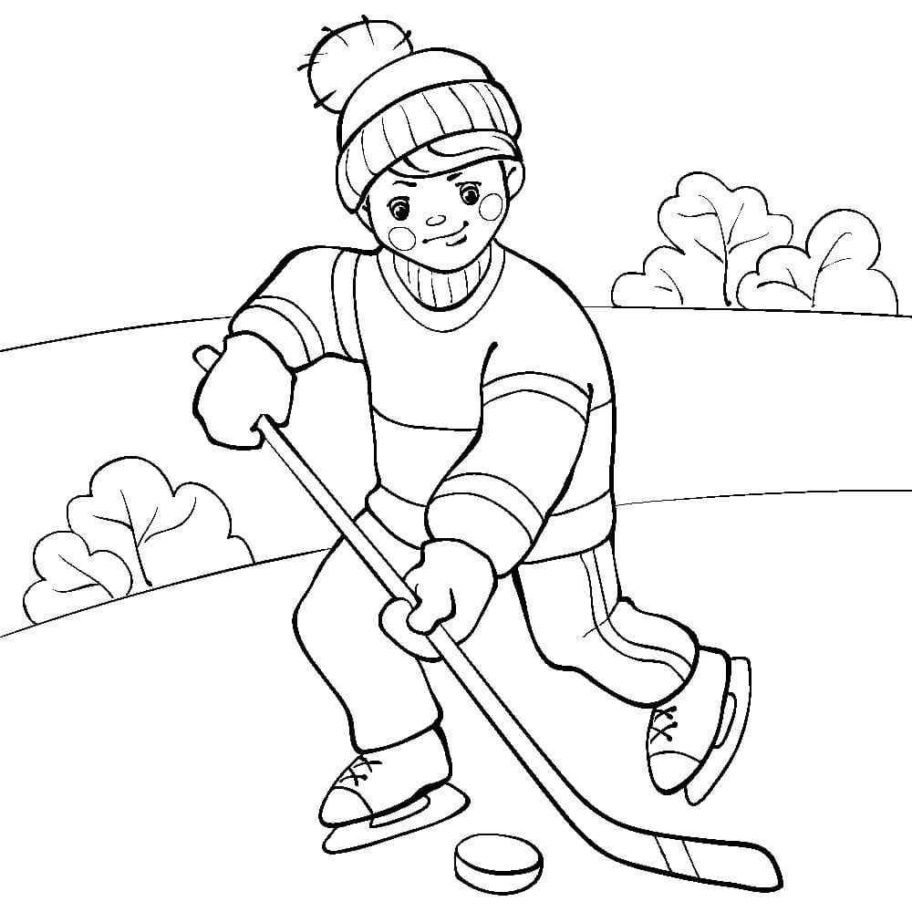 Drive The Puck With A Stick Coloring Page