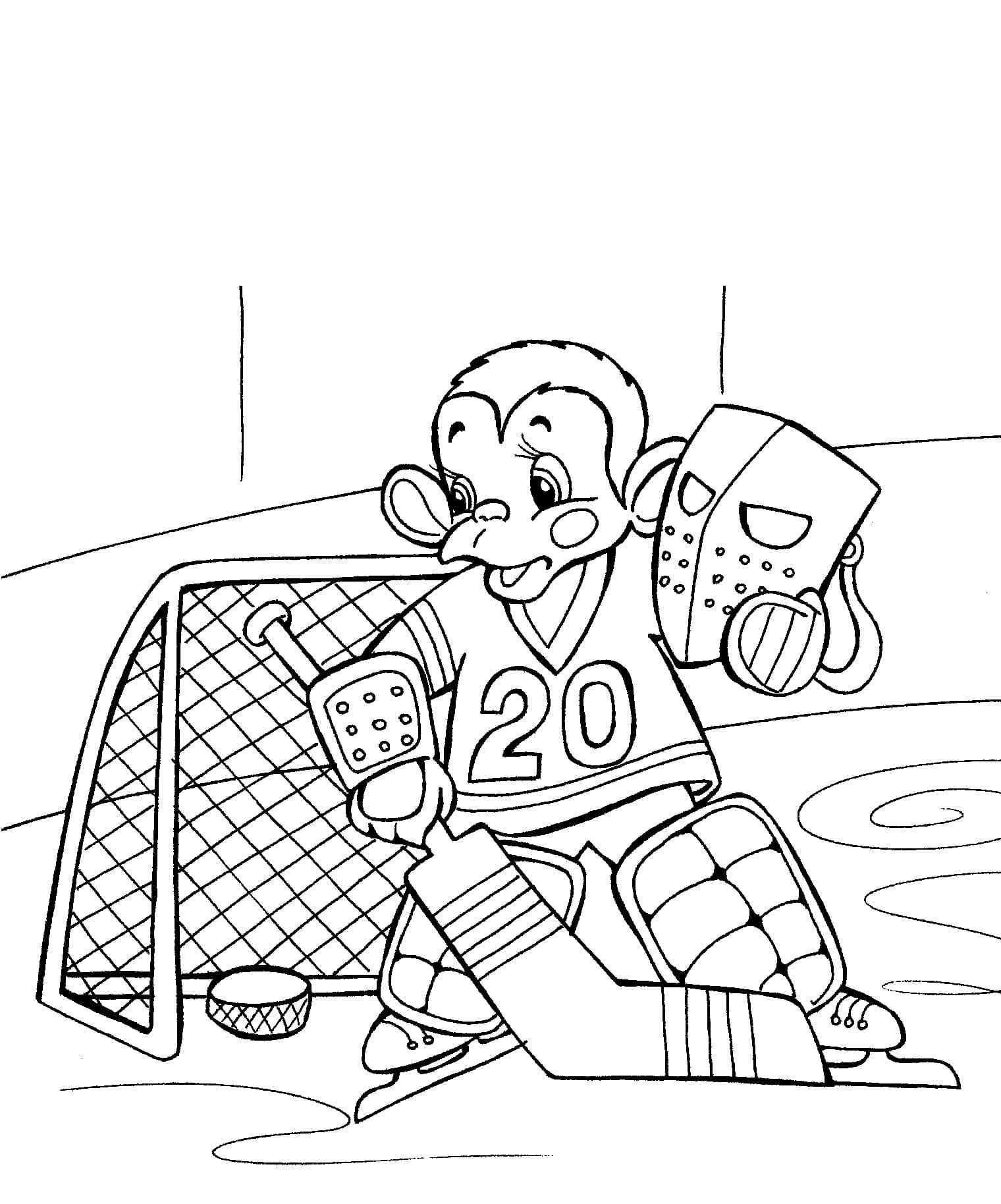 The Monkey At Number Coloring Page