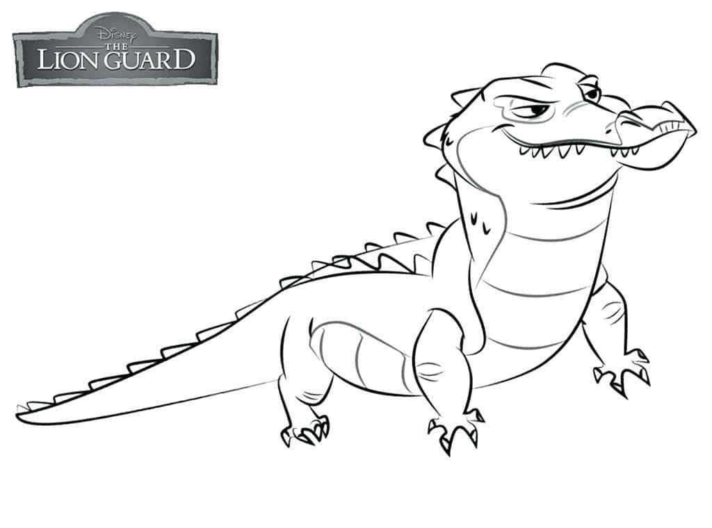 The Only Crocodile In The Pua Cartoon Coloring Page