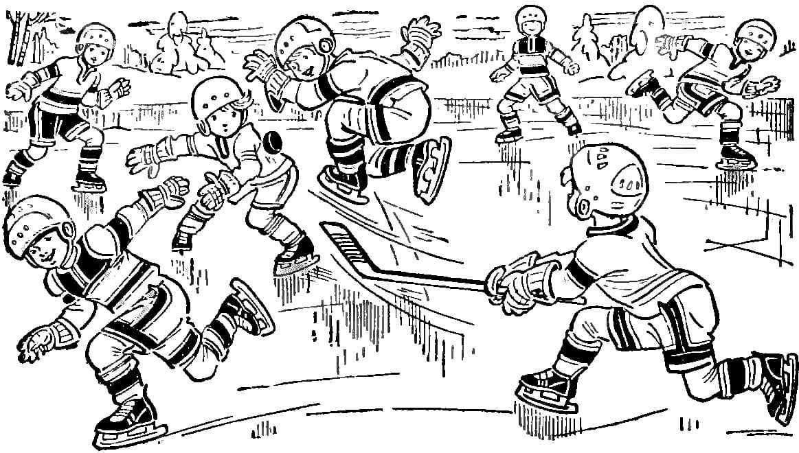 Generation Of Hockey Players Coloring Page