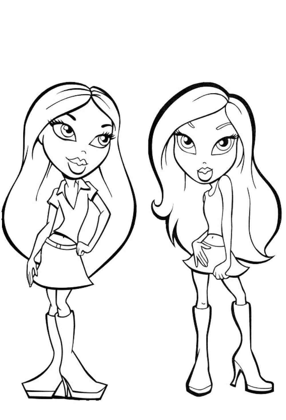 Two Luxurious Brunettes Coloring Page