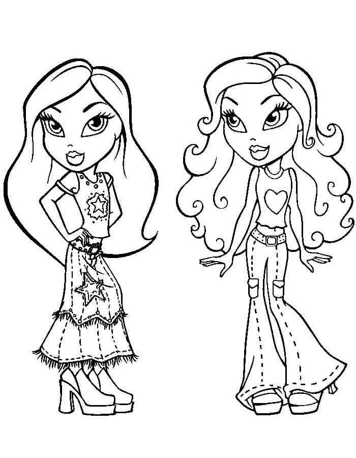 Two Stunning Fashionistas Coloring Page