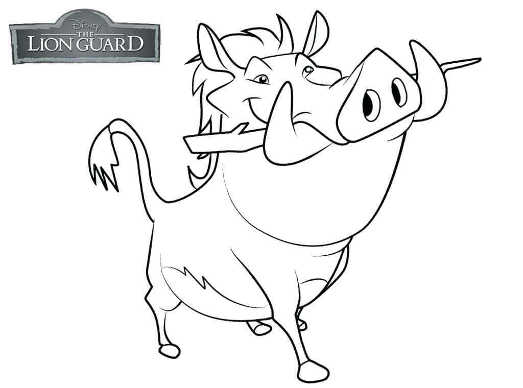 Very Funny And Kind Warthog Pumbaa Coloring Page