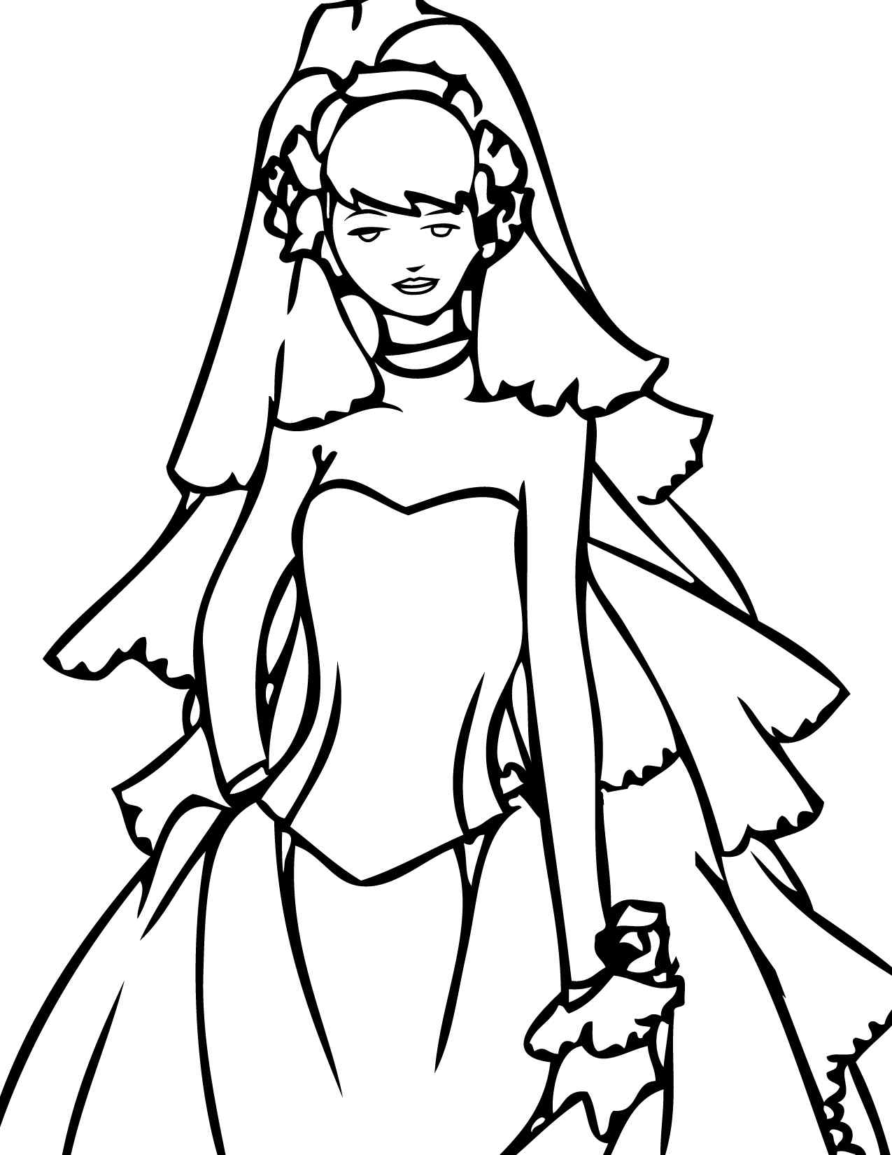 Wedding Dress To Print Coloring Page
