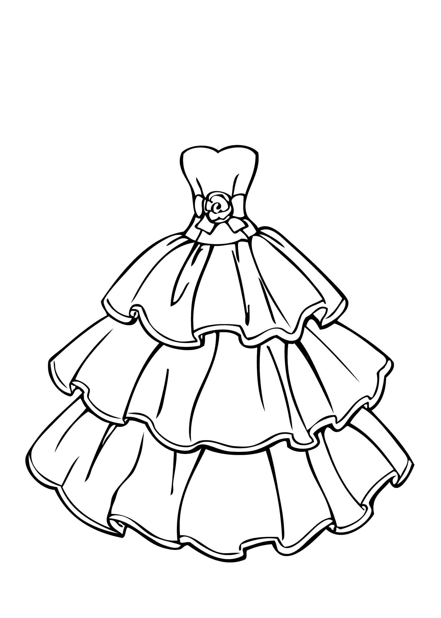 Wedding Dresses For Girl Coloring Page