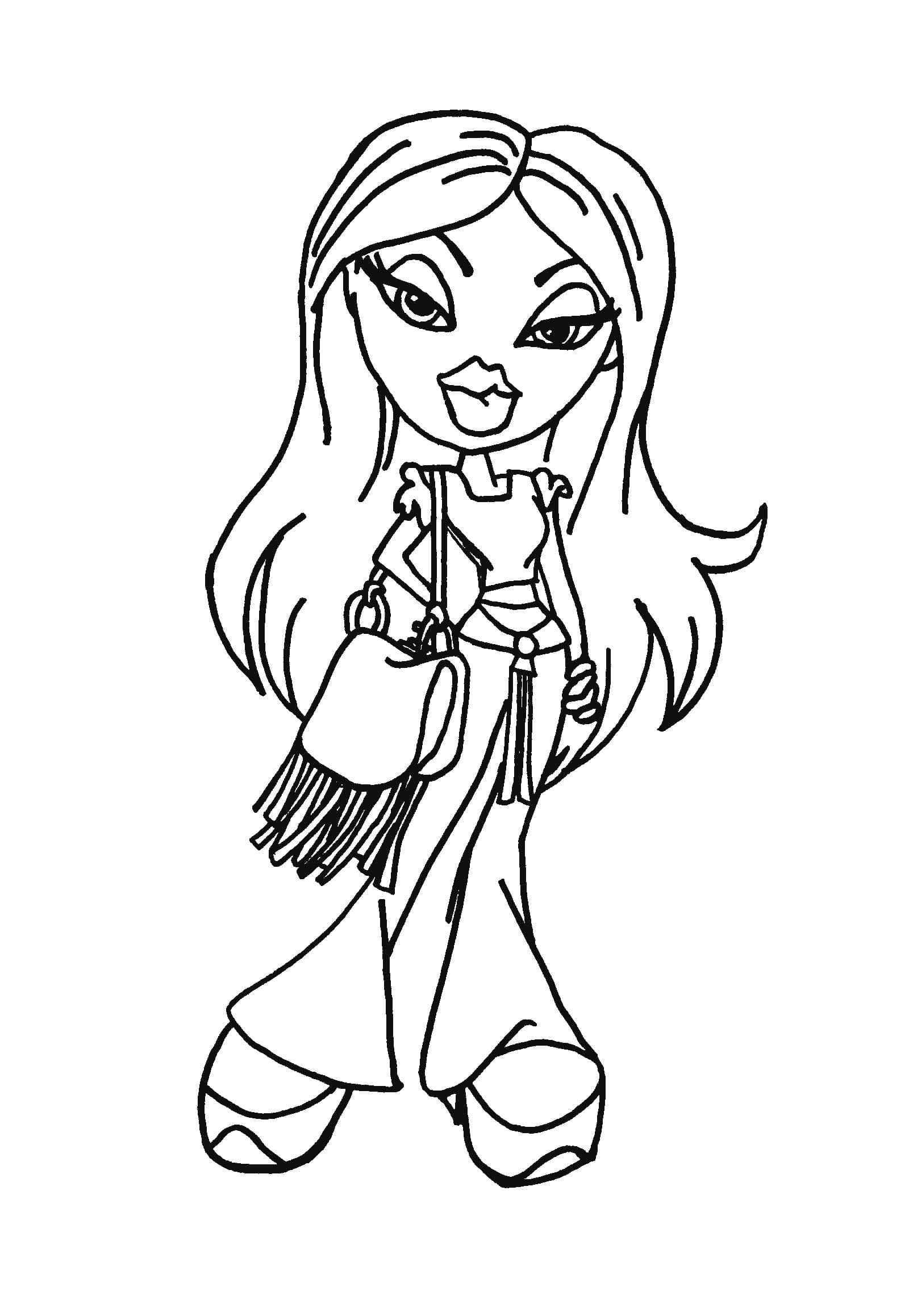 With Long Light Brown Hair Jasmine Coloring Page