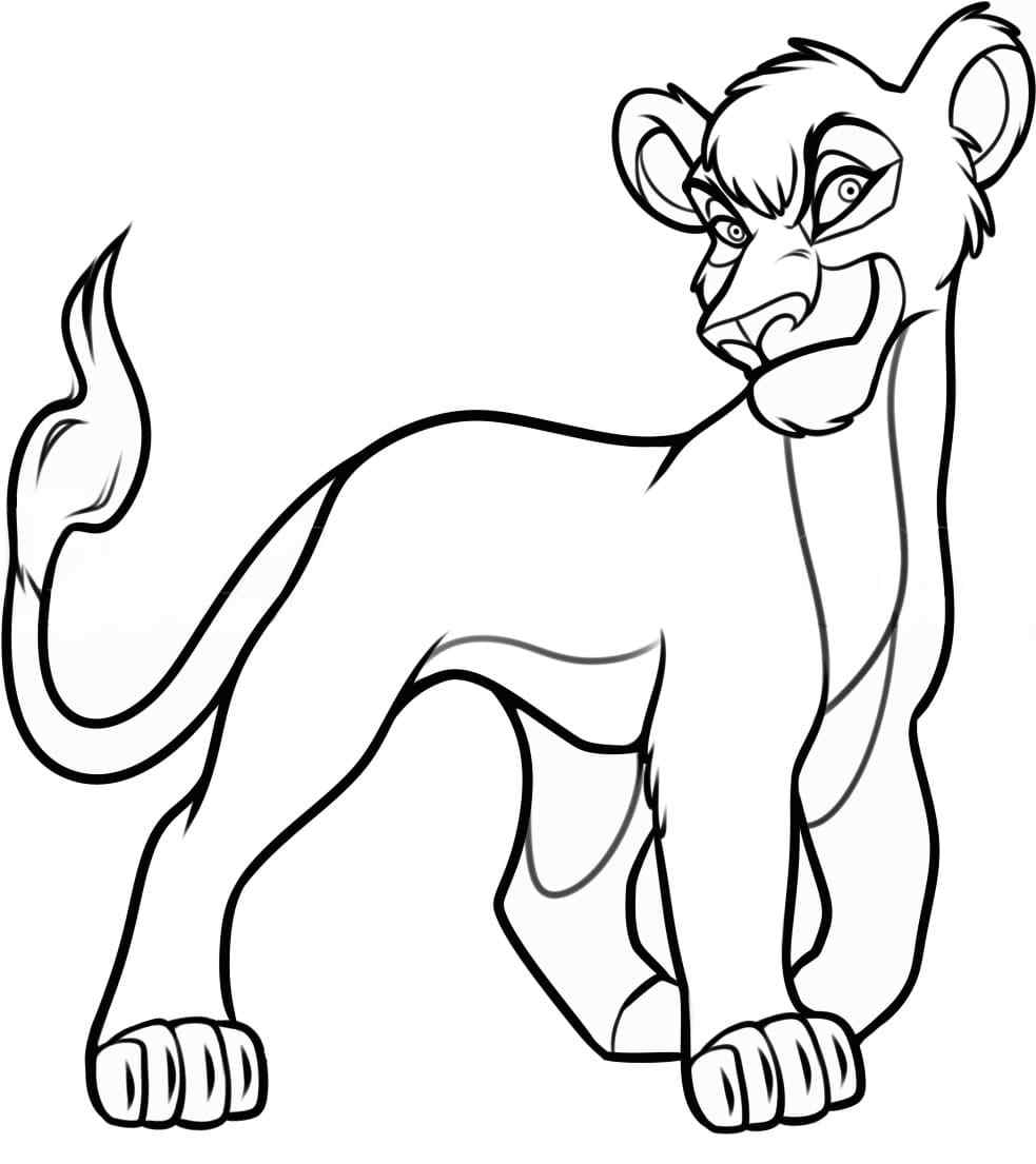 Youngest Son Of Zira And Heir To Scar Kovu Coloring Page