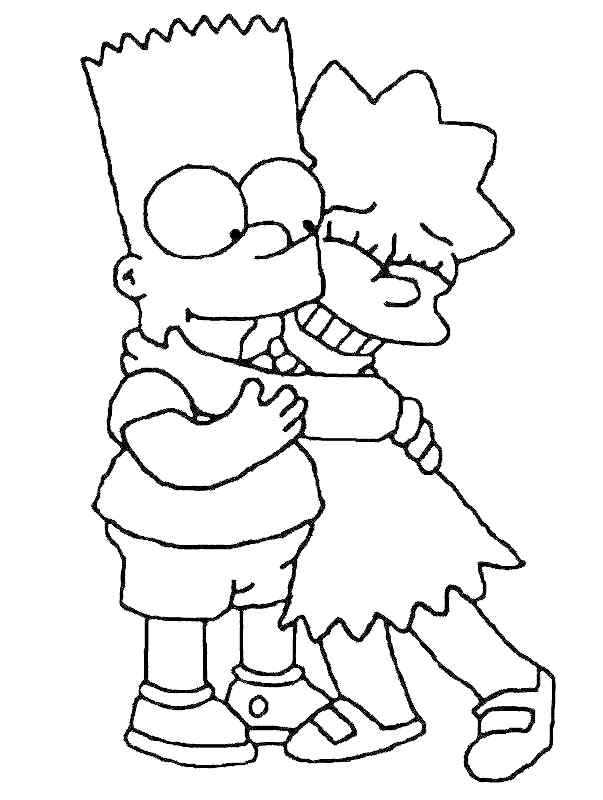 Couple Of The Simpsons Coloring Page