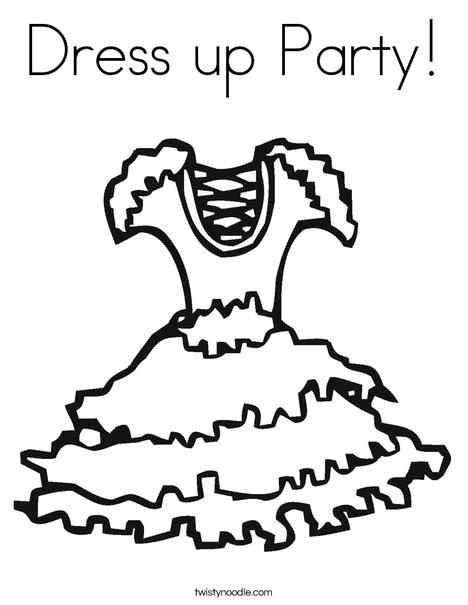 Nice Dress For Party Coloring Page