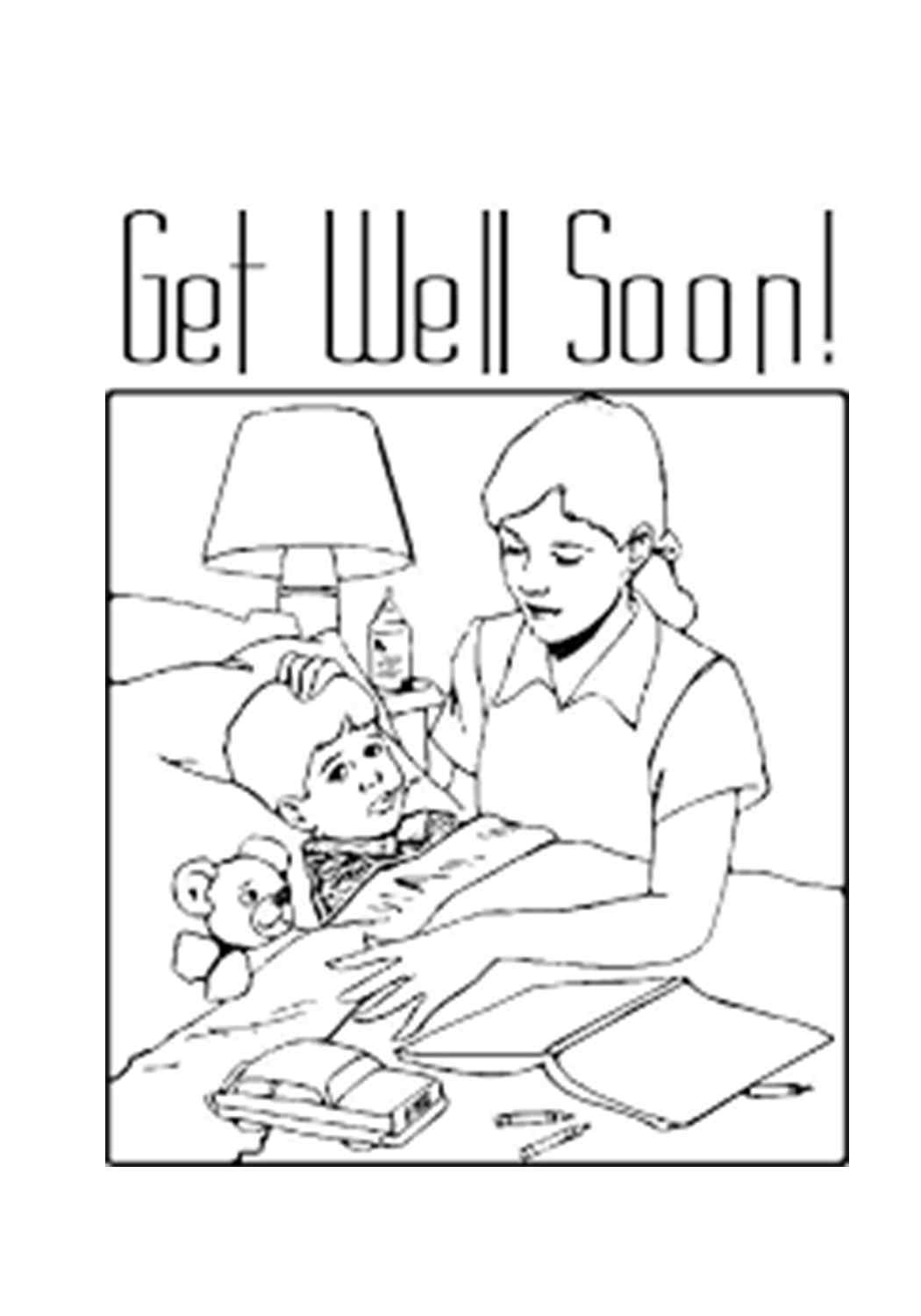 Get Well Soon Chaild Coloring Page