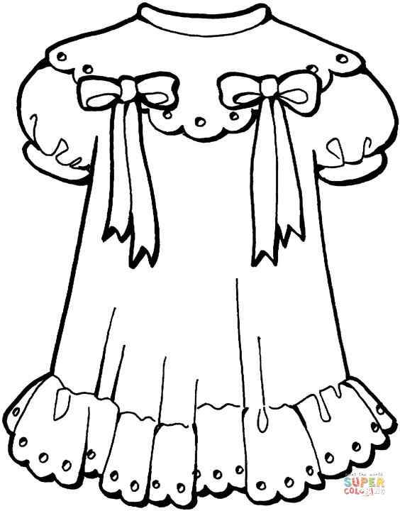 Girly Dress Coloring Page