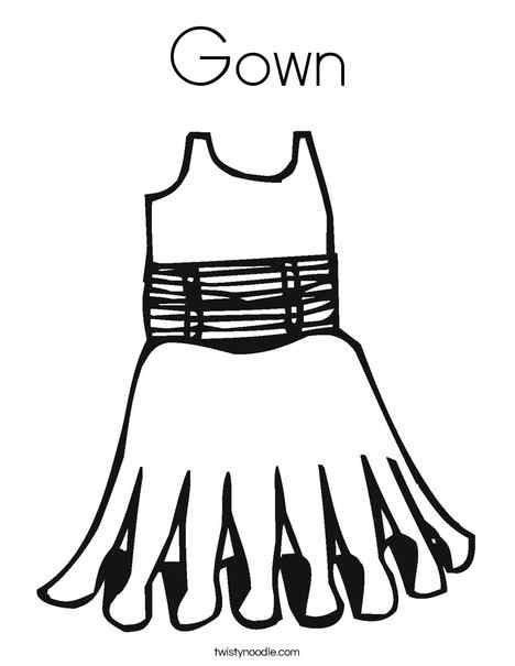 Printable New Gown Coloring Page