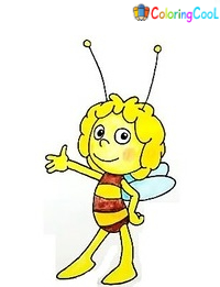 Maya The Bee Drawing Is Gotten In 6 Easy Steps Coloring Page