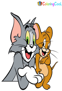 Tom And Jerry, A Highly Entertaining Cartoons For Children Coloring Page