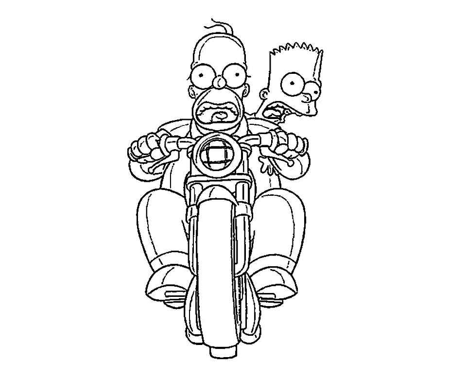 New Simpsons For Children Coloring Page