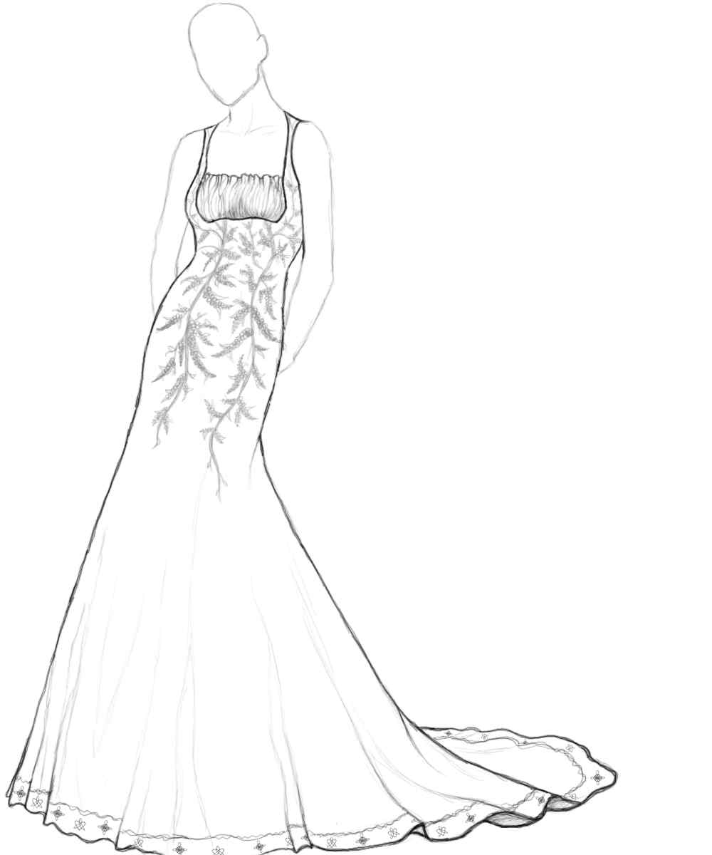 New Wedding Dress Coloring Page