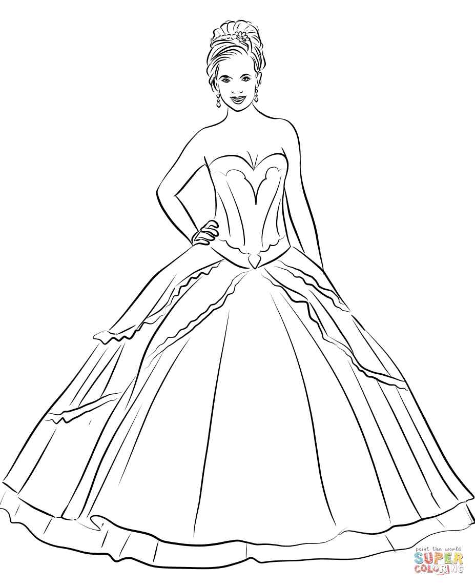 Quinceanera Dress Coloring Page