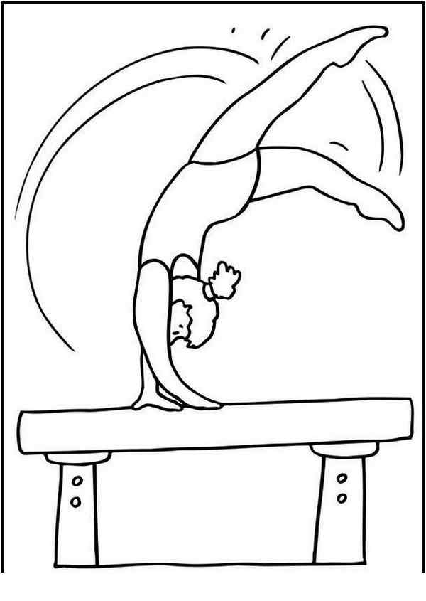 Gymnastics For Kids Sporty Coloring Page