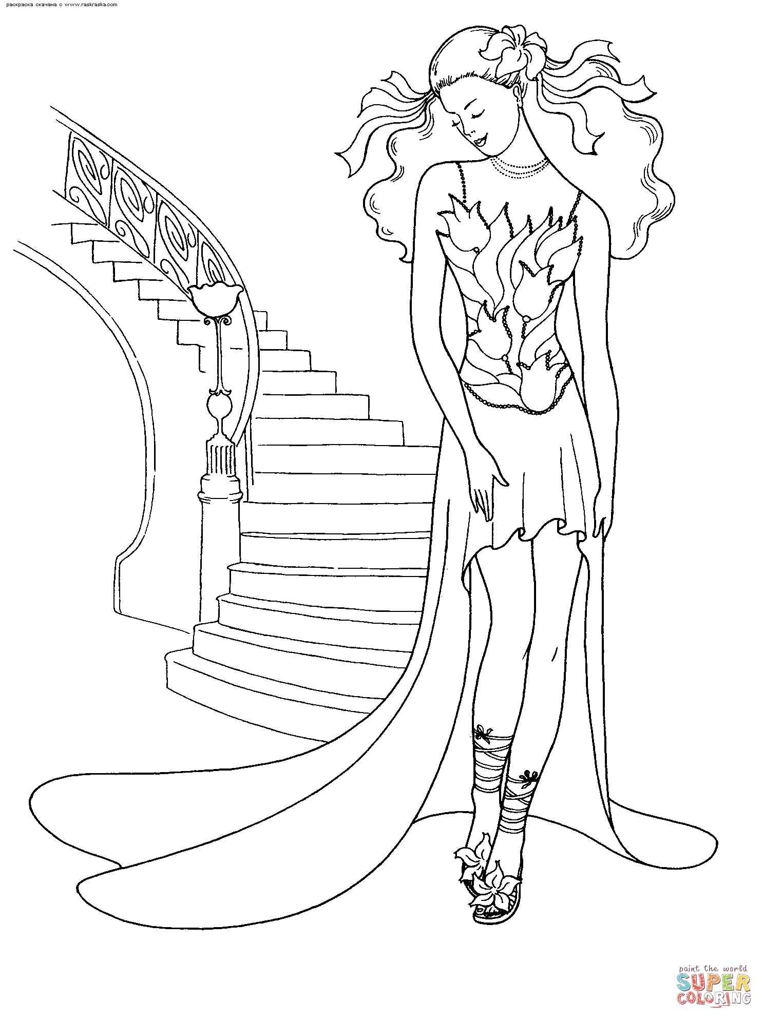 Tulips Dress Coloring Page