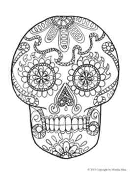 Printable Real Scary Day of Dead Skull