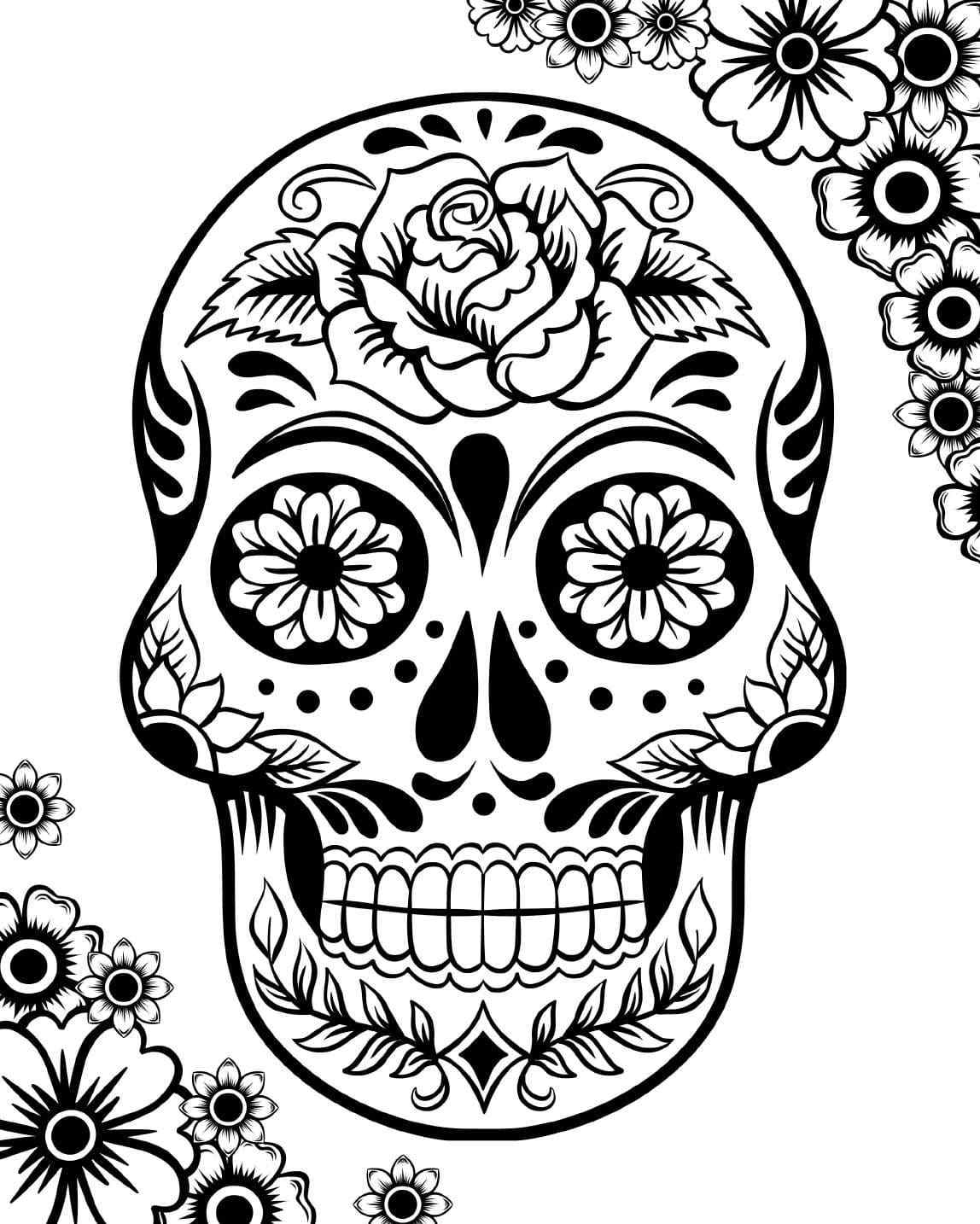 Floral Ornament On The Skull