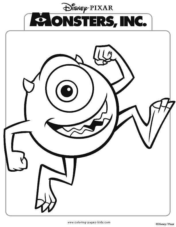 Printable Monsters Inc For Kids Coloring Page
