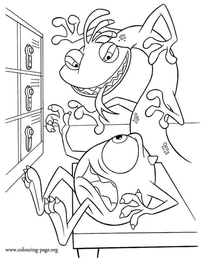 Randall Scares Mike Coloring Page
