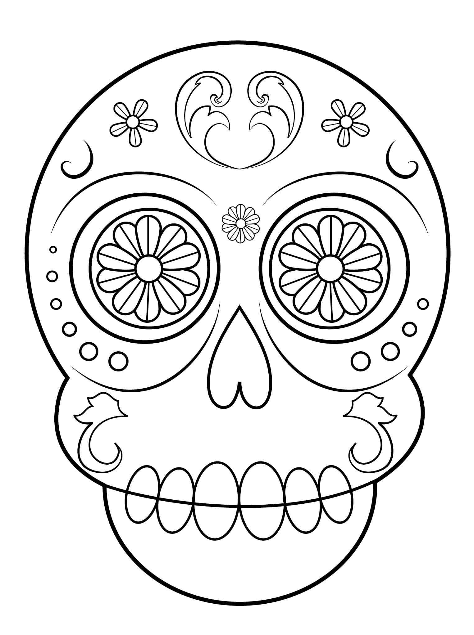 Petals In The Eyes Of She Skull Coloring Page