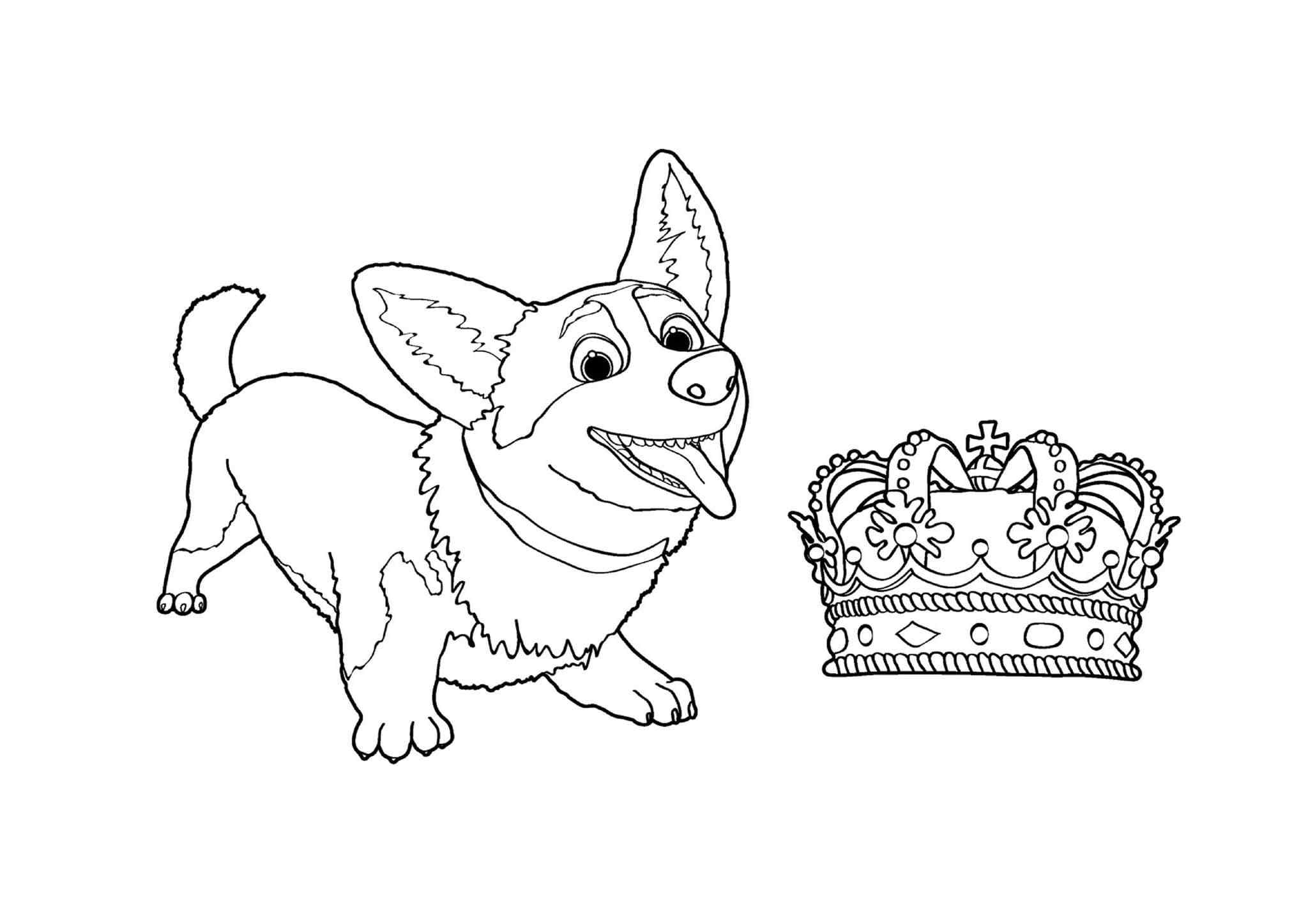 The Royal Crown Of The Royal Dog Coloring Page