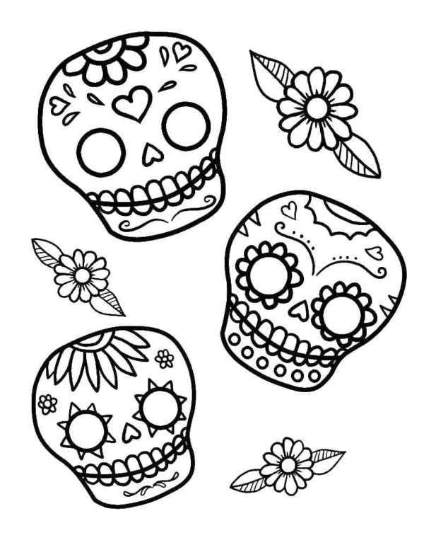 Three Skulls For The Day Of The Dead