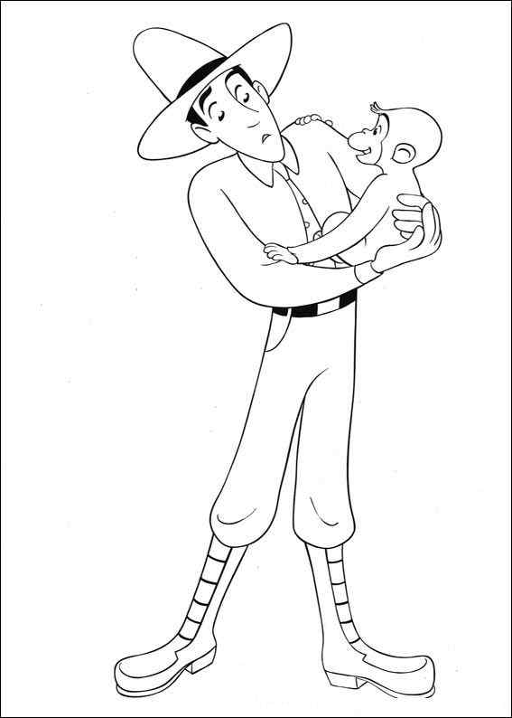 A Man Hold Curious George