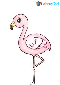 How To Draw A Flamingo  – The Details Instructions Coloring Page