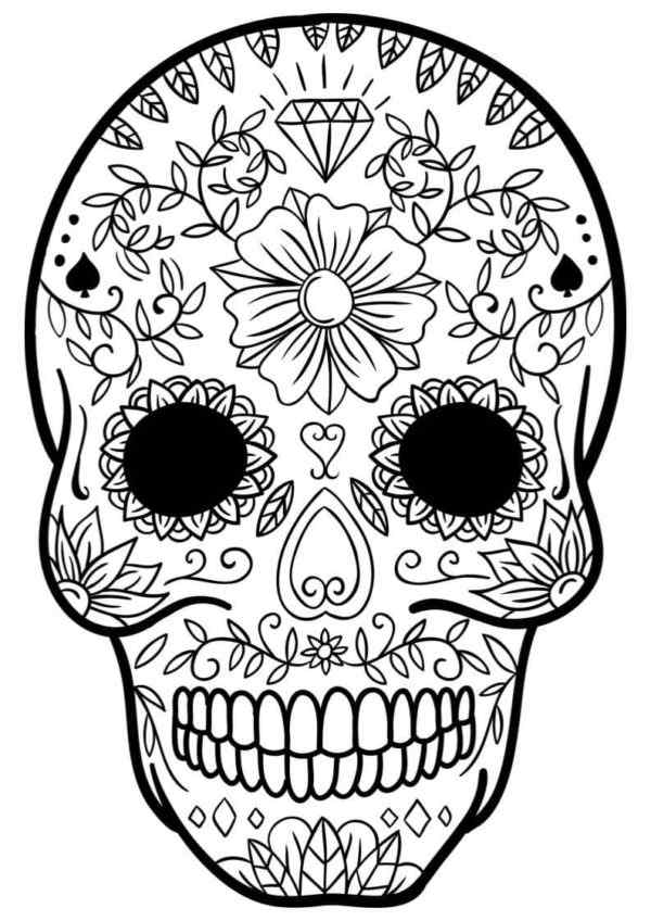 New Bright Ornament On The Skull Coloring Page