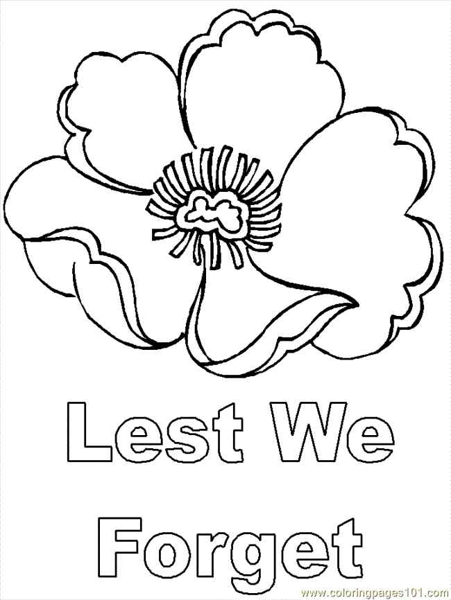Very Simple Memorial Day Coloring Page
