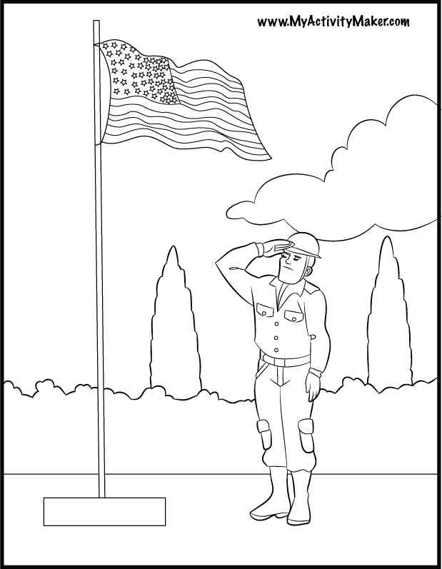 Simple Memorial Day Coloring Page