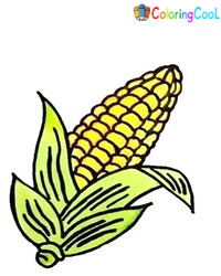 Corn Drawing Is Complete In 6 Easy Steps Coloring Page