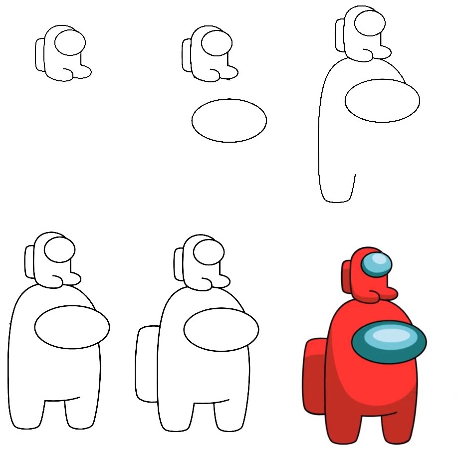 How To Draw Among Us - The Details Instructions 1 how to draw among us