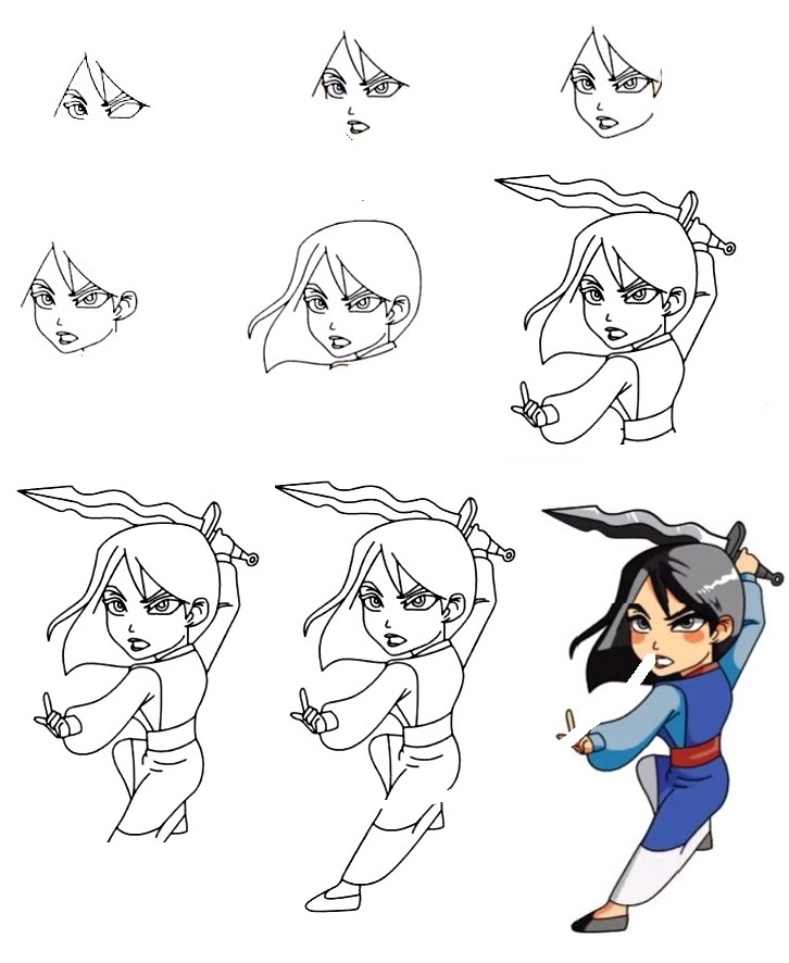 how to draw mulan 1
