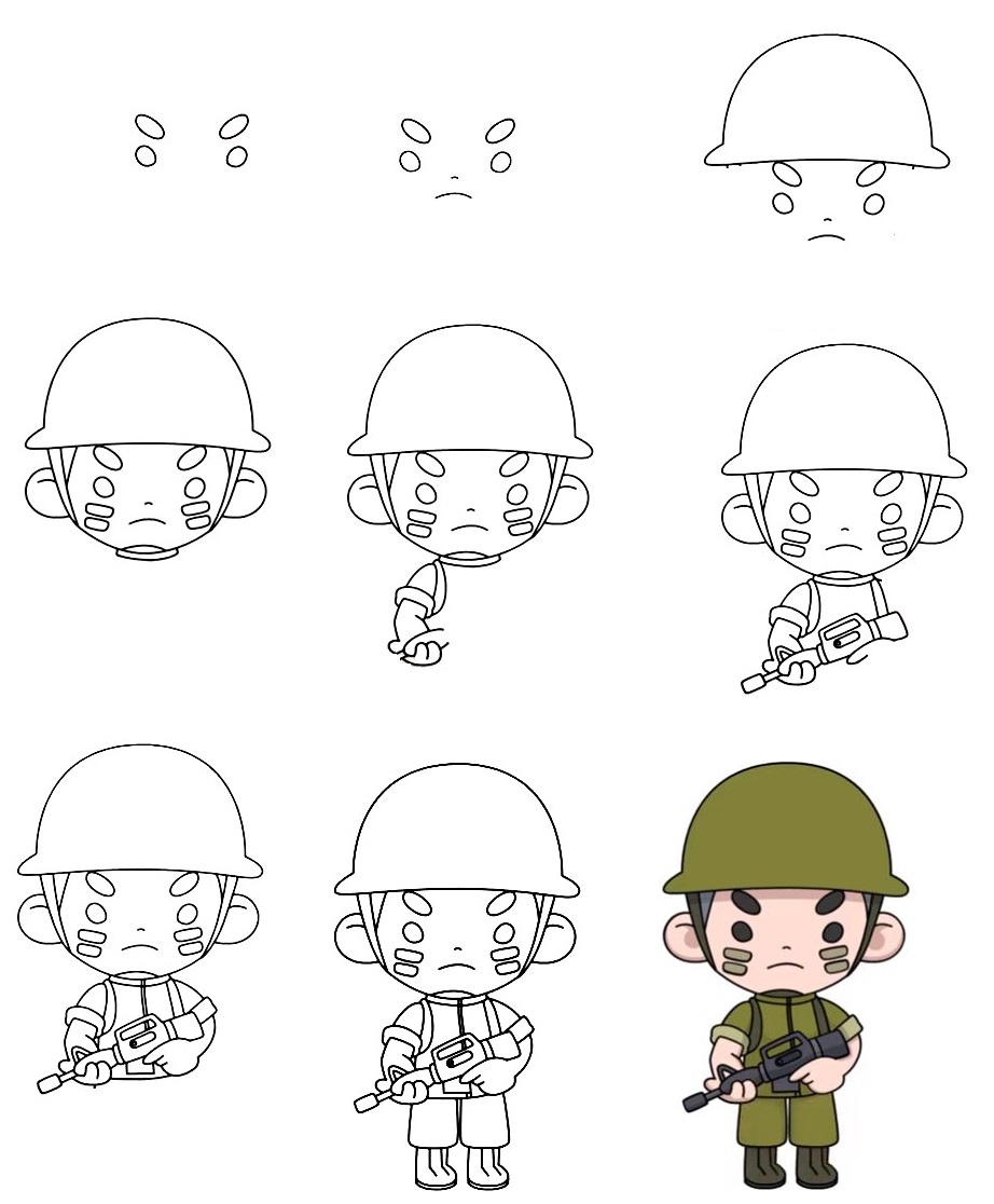 how to draw solidier