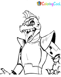 Montgomery Gator FNAF Coloring Pages