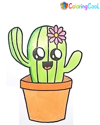 How To Draw A Cactus – The Details Instructions Coloring Page