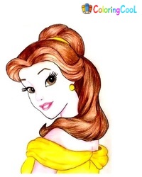 Princess Belle Drawing Is Made In 6 Easy Steps Coloring Page