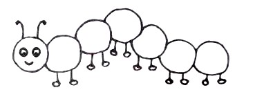 How To Draw A Caterpillar - The Details Instructions 6 CATERPILLAR step5