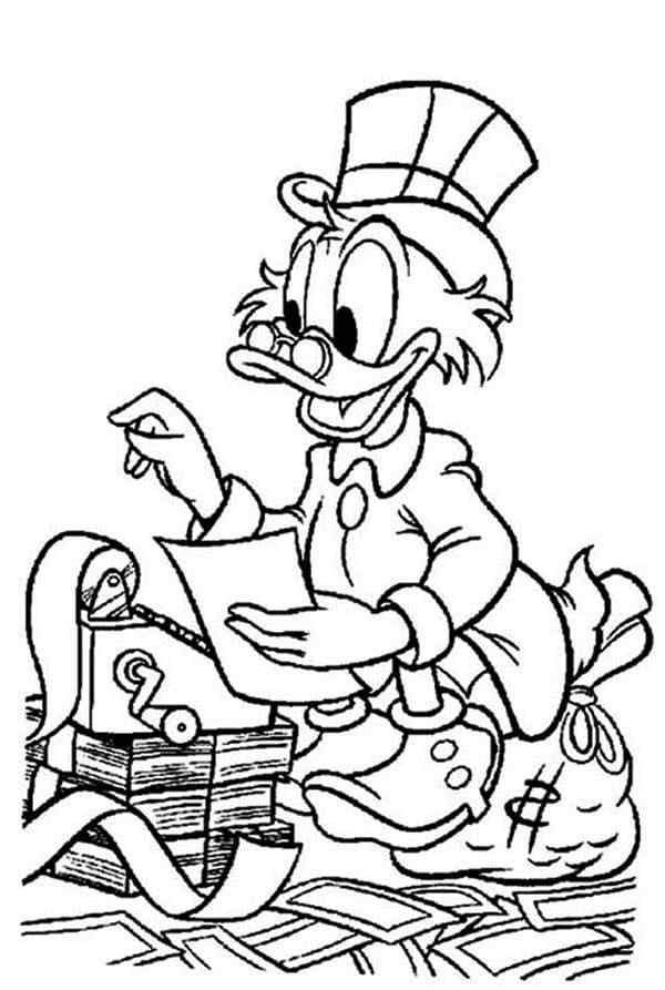 Donald Duck Counts His Savings