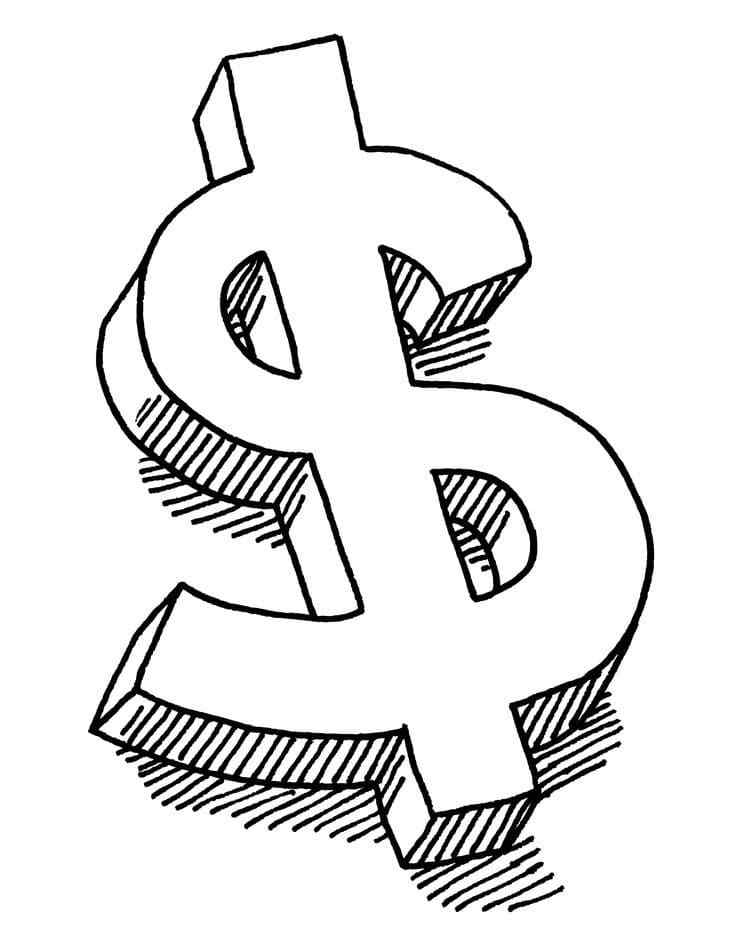 Monetary Unit Dollar Coloring Page